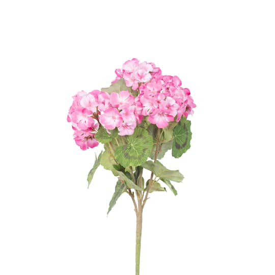 18&#x22; Artificial Light Pink Geranium Bush, 4ct.